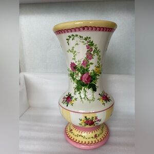 Laura Ashley Home Vase Rose Floral Bouquet English Chic Country Shabby